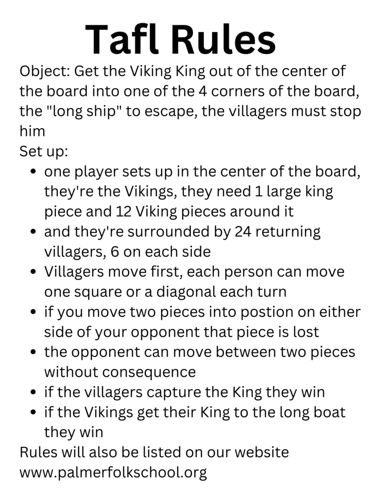 Tafl Rules for Essential Viking Craft Camp